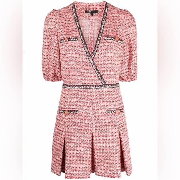 MAJE Renetia Tweed Puff-Sleeve Mini Dress - Picture 5 of 13
